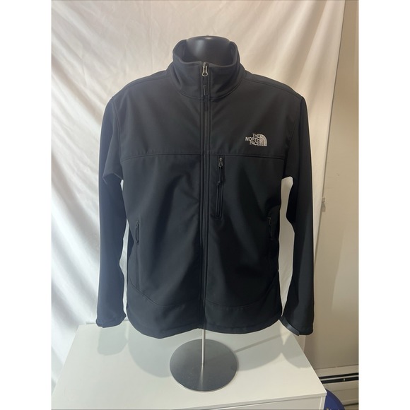 The North Face Jacket Men's L Black Full Zip Soft Shell Windwall Outdoors Large - Picture 1 of 14